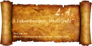 Liebenberger Aténé névjegykártya